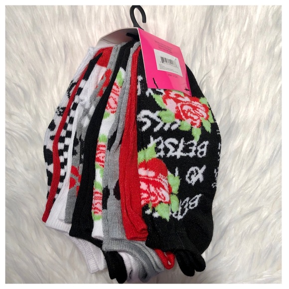 10 Pack BETSEY JOHNSON Dalmatian Dog Flower Socks - Picture 2 of 8